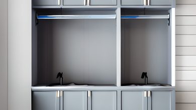 how to hang laundry room cabinets