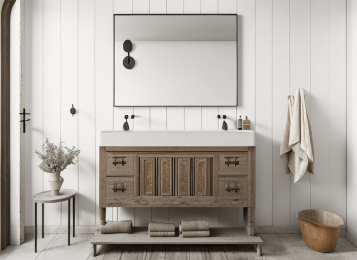 rustic modern bathroom vanity